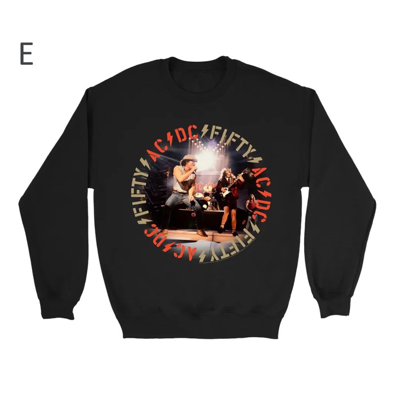 画像6: Unisex ACDC Vintage Style Band Rock Cool Neck Sweatshirt ユニセックス男女兼用ACDC バンドヴィンテージフォトプリント長袖スウェットプルオーバーラウンドネックトレーナー (6)