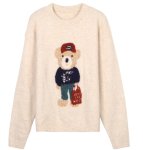 画像1: Errand Bear Long Sleeve Sweater Pullover　お使いベア熊長袖セーター  プルオーバー ニット (1)