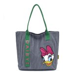 画像4: Mickey Mouse&Minnie Mouse &Donald Duck & Daisy Duck Striped Canvas Tote Shoulder  canvas bag　ミッキーマウス＆ミニーマウス＆ドナルドダッグ＆デイジーダックストラップキャンバストートショルダーショッピング通勤通学バッグ (4)