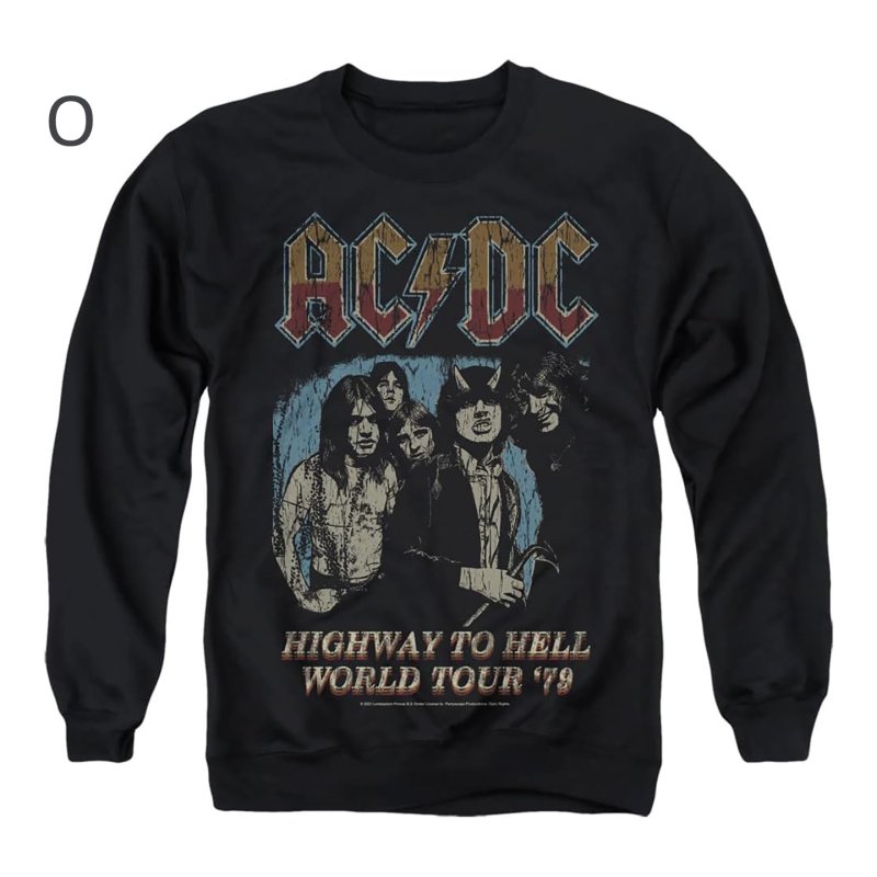 画像16: Unisex ACDC Vintage Style Band Rock Cool Neck Sweatshirt ユニセックス男女兼用ACDC バンドヴィンテージフォトプリント長袖スウェットプルオーバーラウンドネックトレーナー (16)