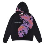 画像1: Unisex Pink Print Hoodie Sweatshirt  ユニセックス男女兼用ピンクフーディスウェットパーカー  (1)
