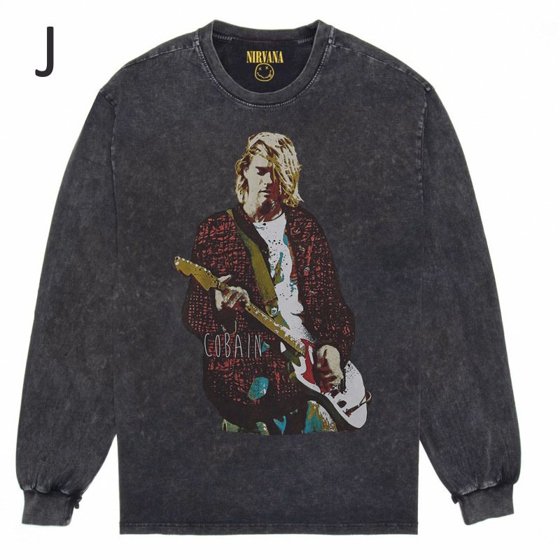 画像11: Nirvana Band Rock Vintage Style Print Long Sleeve T-Shirt ユニセックス 男女兼用ニルヴァーナバンドヴィンテージスタイルウォッシャブルプリント長袖  Tシャツ (11)
