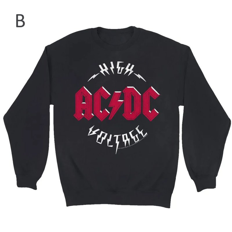 画像3: Unisex ACDC Vintage Style Band Rock Cool Neck Sweatshirt ユニセックス男女兼用ACDC バンドヴィンテージフォトプリント長袖スウェットプルオーバーラウンドネックトレーナー (3)
