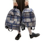 画像6: Check Plush Backpack　 チェックプラッシュモコモコバックパックリュック (6)