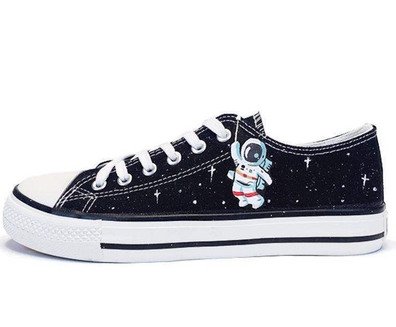 画像1: Unisex  Astronaut x Space Lace-Up Canvas Sneakers　男女兼用 ユニセックス宇宙飛行士×宇宙レースアップ キャンバス スニーカー (1)