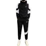 画像1: 25 Unisex Men& Women Broken swoosh Setup Hoodie and Pants Set  ブロークン スウォッシュ プリントセットアップユニセックス男女兼用 スウェット パーカー ＆パンツセット (1)