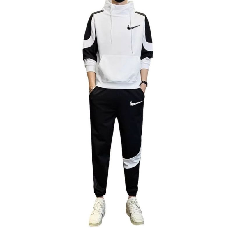 画像2: 25 Unisex Men& Women Broken swoosh Setup Hoodie and Pants Set  ブロークン スウォッシュ プリントセットアップユニセックス男女兼用 スウェット パーカー &パンツセット (2)