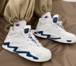 画像3: Unisex  Wave pattern platform high-top leather lace-up sneakers　男女兼用 ユニセックスウェーブ柄厚底ハイカットレザーレースアップ  スニーカー (3)