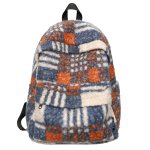 画像4: Check Plush Backpack　 チェックプラッシュモコモコバックパックリュック (4)
