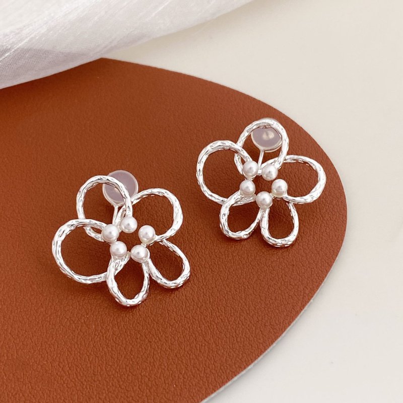 画像8: Pearl Flower French Style Earrings　パールフラワーフレンチスタイルピアス イアリング (8)
