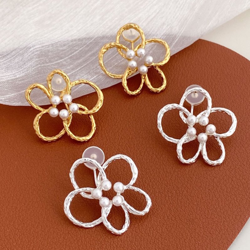 画像4: Pearl Flower French Style Earrings　パールフラワーフレンチスタイルピアス イアリング (4)
