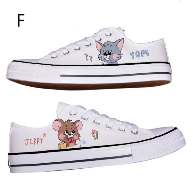 画像7: UnisexTom and Jerry Canvas Low-Cut Lace-Up Sneakers  男女兼用 ユニセックストムとジェリーレースアップローカット キャンバス スニーカー (7)