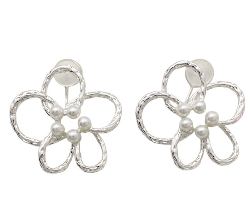 画像3: Pearl Flower French Style Earrings　パールフラワーフレンチスタイルピアス イアリング (3)