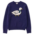 画像2: Duck crew neck sweater knit ダッグ編み込みクールネックセータープルオーバー (2)
