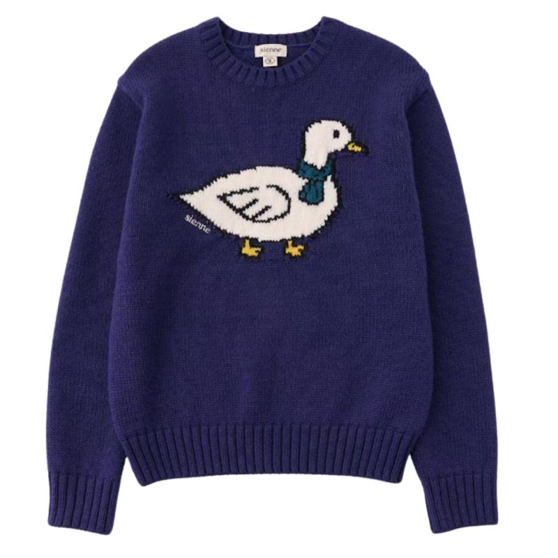 画像2: Duck crew neck sweater knit ダッグ編み込みクールネックセータープルオーバー (2)