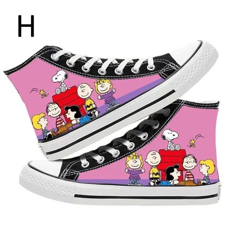 画像9: Unisex Snoopy & Friends Canvas High-Top Lace-Up Sneakers 男女兼用 ユニセックススヌーピー&フレンズレースアップハイカット キャンバス スニーカー (9)
