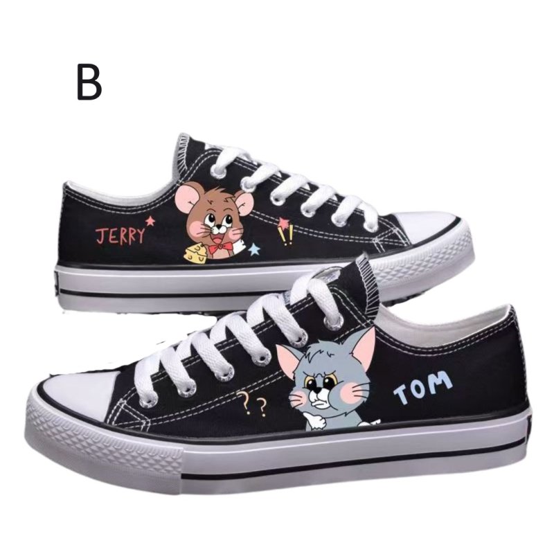 画像3: UnisexTom and Jerry Canvas Low-Cut Lace-Up Sneakers  男女兼用 ユニセックストムとジェリーレースアップローカット キャンバス スニーカー (3)
