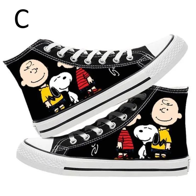 画像4: Unisex Snoopy & Friends Canvas High-Top Lace-Up Sneakers 男女兼用 ユニセックススヌーピー&フレンズレースアップハイカット キャンバス スニーカー (4)