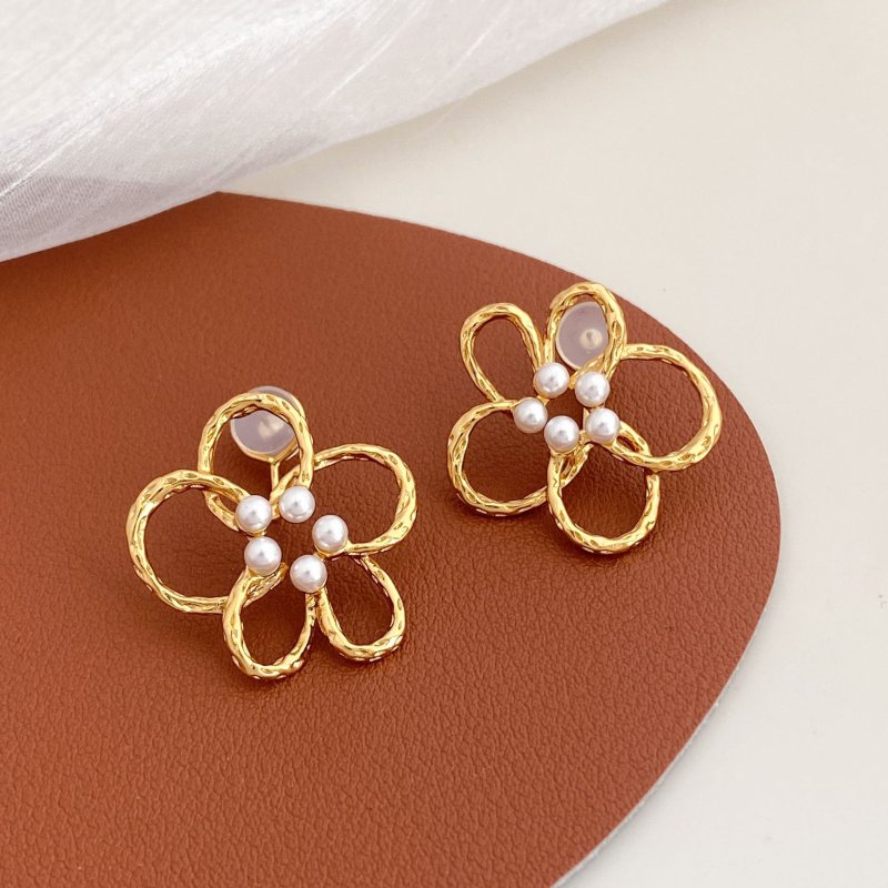 画像7: Pearl Flower French Style Earrings　パールフラワーフレンチスタイルピアス イアリング (7)