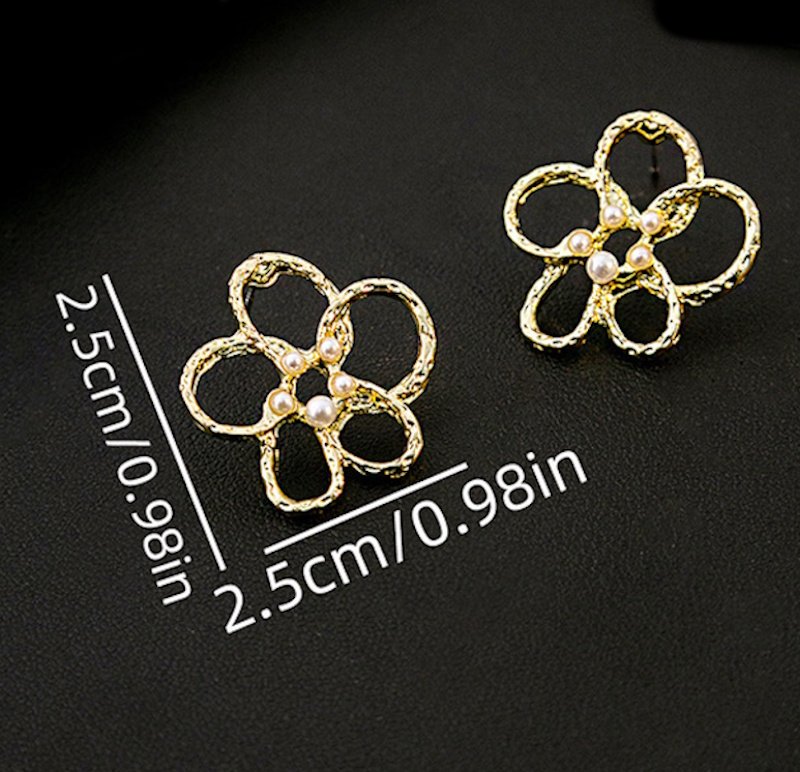 画像12: Pearl Flower French Style Earrings　パールフラワーフレンチスタイルピアス イアリング (12)