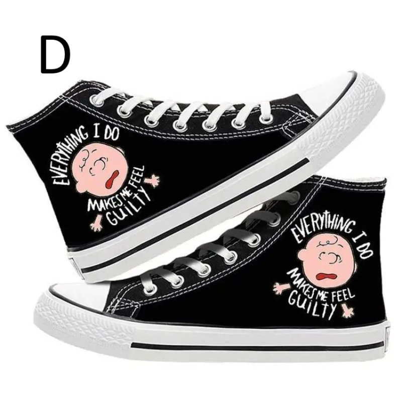 画像5: Unisex Snoopy & Friends Canvas High-Top Lace-Up Sneakers 男女兼用 ユニセックススヌーピー&フレンズレースアップハイカット キャンバス スニーカー (5)