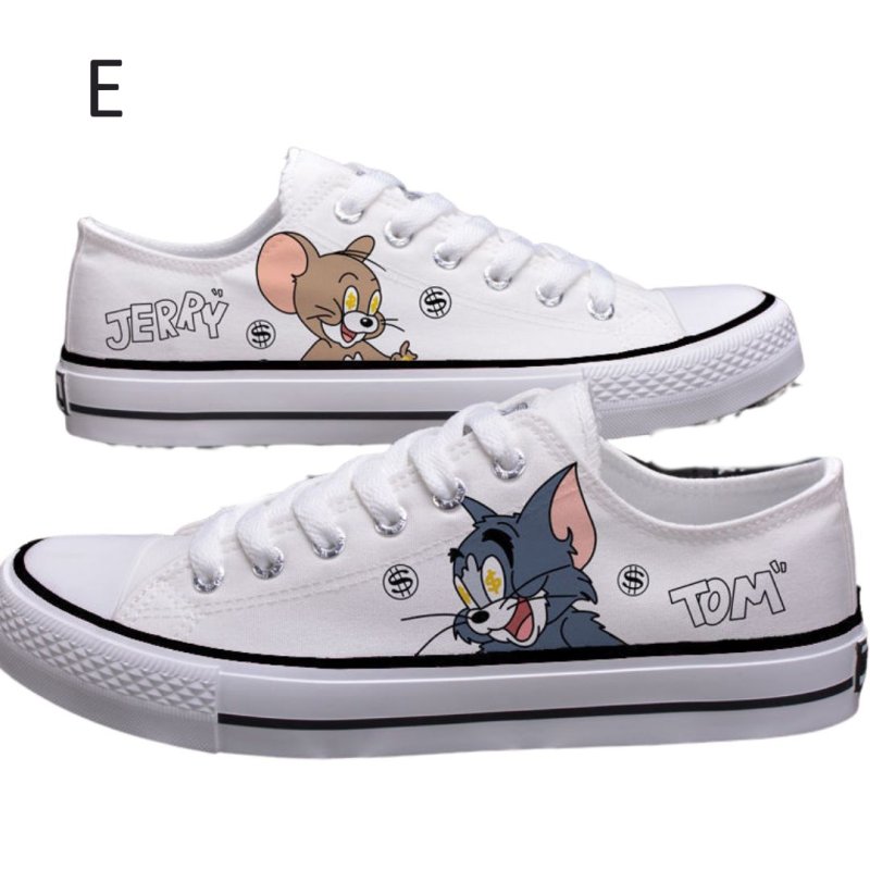 画像6: UnisexTom and Jerry Canvas Low-Cut Lace-Up Sneakers  男女兼用 ユニセックストムとジェリーレースアップローカット キャンバス スニーカー (6)