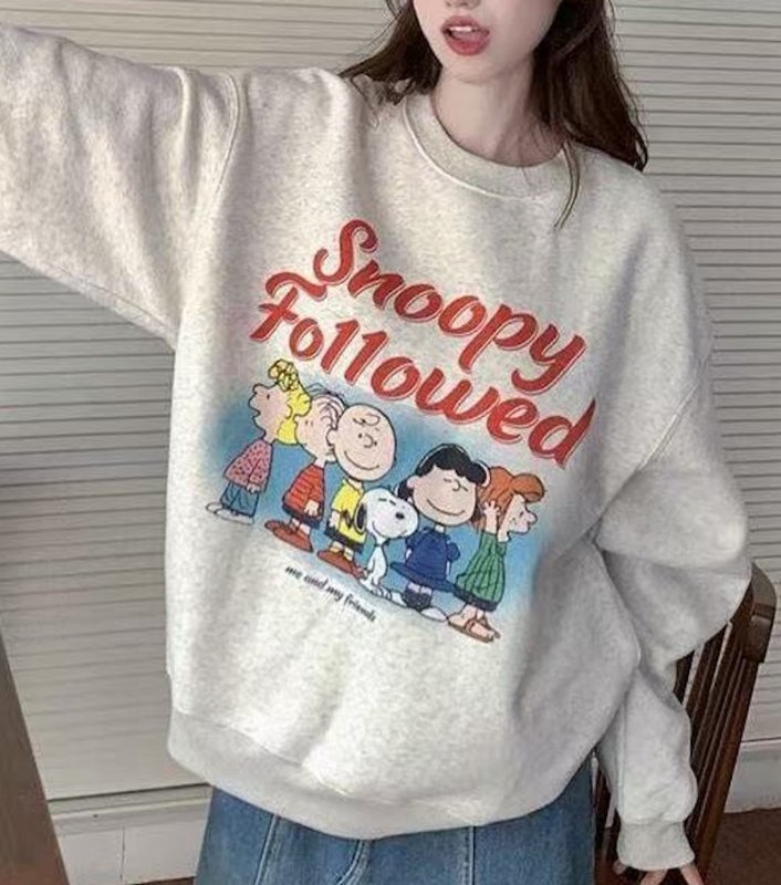 画像2: Unisex Snoopy & Friends Sweat Pullover  男女兼用  スヌーピー＆フレンズプリントスウェット トレーナー (2)