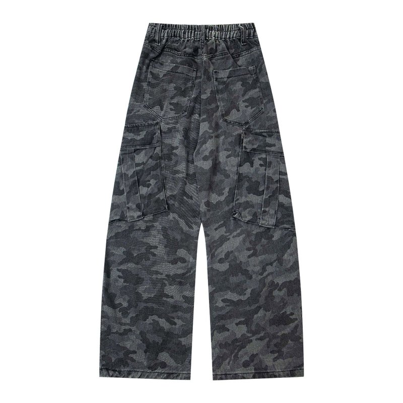 画像3: Unisex Looney Tunes Tweety Embroidered Camouflage Denim Pants  ユニセックス 男女兼用ルーニー・テューンズ トゥイーティ刺繍×迷彩デニムパンツ  (3)