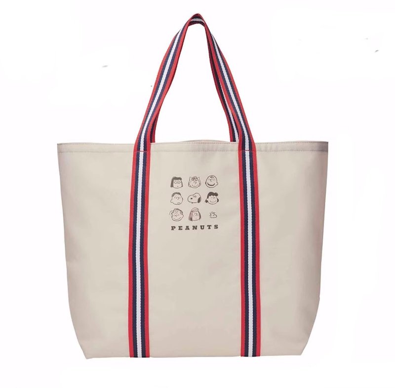 画像1: Snoopy & Friends Print Shopping Eco Tote Shoulder Bag　スヌーピー＆フレンズ＆プリント ショッピングエコトートショルダーバッグ (1)