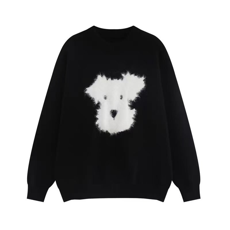 画像1: Unisex Fluffy puppy round neck sweater knit  男女兼用 モコモコパピーラウンドネックセーターニット (1)