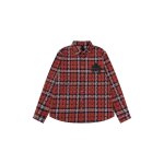 画像3: Men's 3colors leather Cross flannel long-sleeved shirts ユニセックス 男女兼用 フランネル レザー 十字架 クロス パッチ モチーフ付 チェック シャツ ネルシャツ (3)