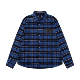calee × backdrop コラボ ネルシャツ クロスボーン 廃盤品 希少 Men's leather Cross flannel long-sleeved shirt ユニセックス 男女