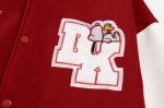 画像10: Unisex　Snoopy & Friends Embroidery Leather Sleeve Stadium Baseball Jacket Blouson ユニセックス 男女兼用スヌーピー＆フレンズ 刺繍レザースリーブスタジャン スタジアムジャンパー ジャケット (10)