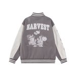 画像5: Unisex　Snoopy & Friends Embroidery Leather Sleeve Stadium Baseball Jacket Blouson ユニセックス 男女兼用スヌーピー＆フレンズ 刺繍レザースリーブスタジャン スタジアムジャンパー ジャケット (5)