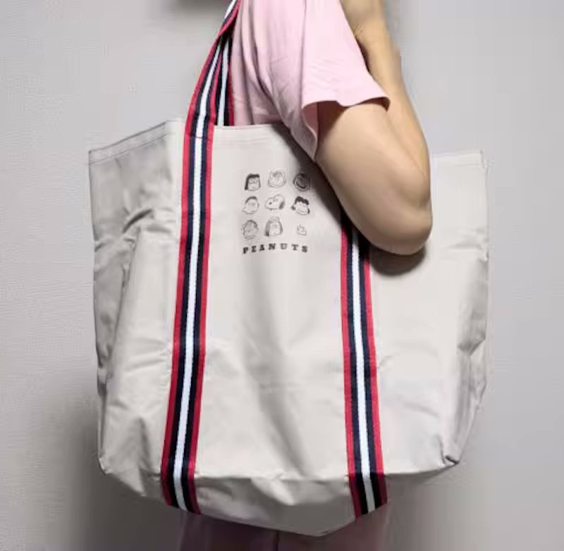 画像3: Snoopy & Friends Print Shopping Eco Tote Shoulder Bag スヌーピー&フレンズ&プリント ショッピングエコトートショルダーバッグ (3)