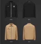画像3: Unisex Letter Embroidered Workwear Jacket Blouson  ユニセックス 男女兼用レター刺繍ブルゾンジャケット  (3)