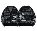 画像1: Unisex Jacquard V-neck cardigan jacket knit　ユニセックス男女兼用ジャガードVネックカーディガンニット (1)