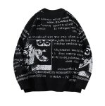 画像3: Unisex Jacquard V-neck cardigan jacket knit　ユニセックス男女兼用ジャガードVネックカーディガンニット (3)