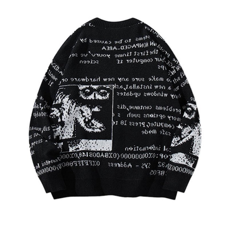 画像3: Unisex Jacquard V-neck cardigan jacket knit ユニセックス男女兼用ジャガードVネックカーディガンニット (3)