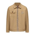 画像1: Unisex Letter Embroidered Workwear Jacket Blouson  ユニセックス 男女兼用レター刺繍ブルゾンジャケット  (1)