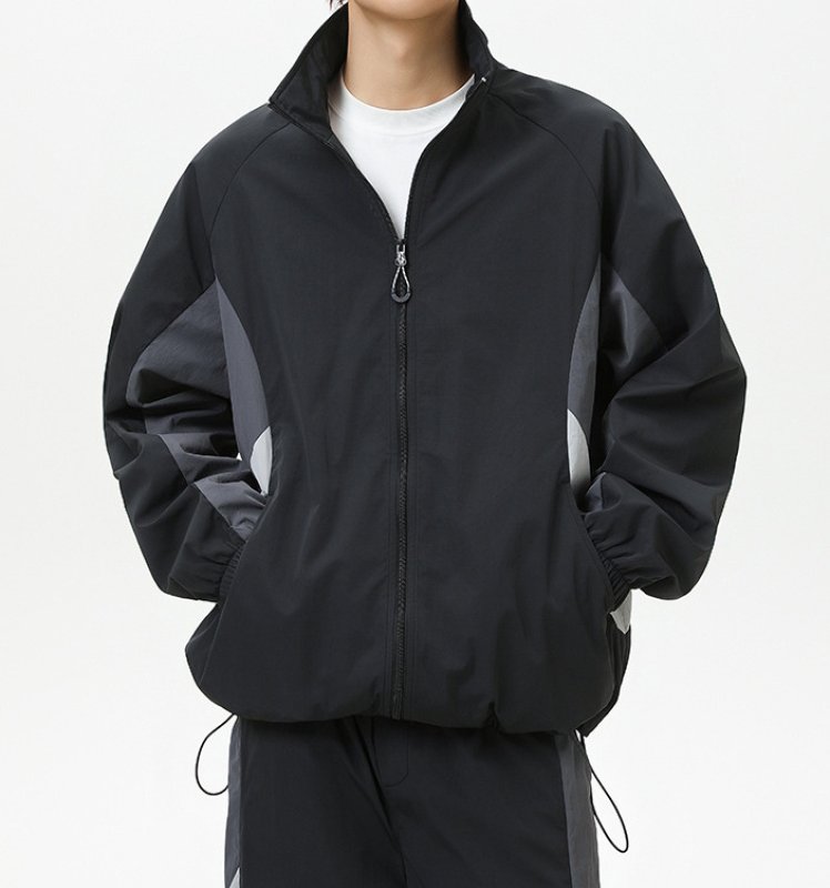 画像12: 25 Unisex Splicing contrast color block  Nylon Set up Matching Set Jacket + Pant ユニセックス 男女兼用 スプライシングコントラストカラーブロックマッチングセット ナイロン セットアップ 上下 (12)