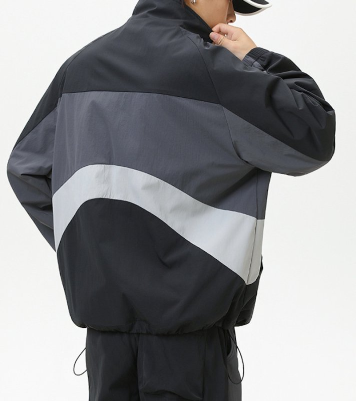 画像10: 25 Unisex Splicing contrast color block  Nylon Set up Matching Set Jacket + Pant ユニセックス 男女兼用 スプライシングコントラストカラーブロックマッチングセット ナイロン セットアップ 上下 (10)