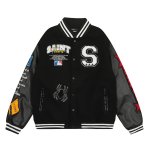 画像3: Unisex American Patchwork Embroidered Stadium Jumper Jacket Blouson ユニセックス 男女兼用アメリカンパッチワーク刺繍 レザースリーブスタジャン スタジアムジャンパー ジャケット (3)