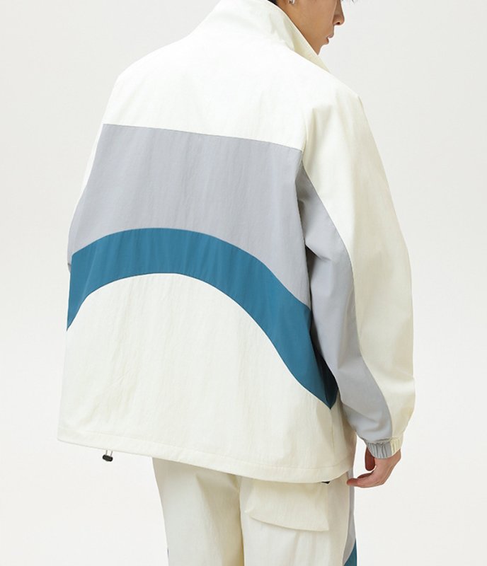 画像8: 25 Unisex Splicing contrast color block  Nylon Set up Matching Set Jacket + Pant ユニセックス 男女兼用 スプライシングコントラストカラーブロックマッチングセット ナイロン セットアップ 上下 (8)