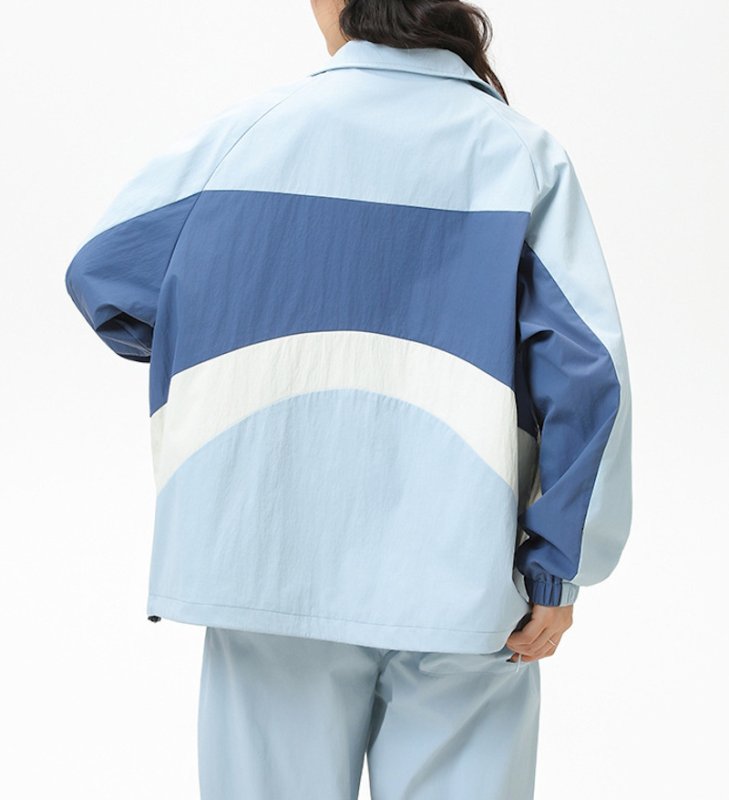 画像9: 25 Unisex Splicing contrast color block  Nylon Set up Matching Set Jacket + Pant ユニセックス 男女兼用 スプライシングコントラストカラーブロックマッチングセット ナイロン セットアップ 上下 (9)