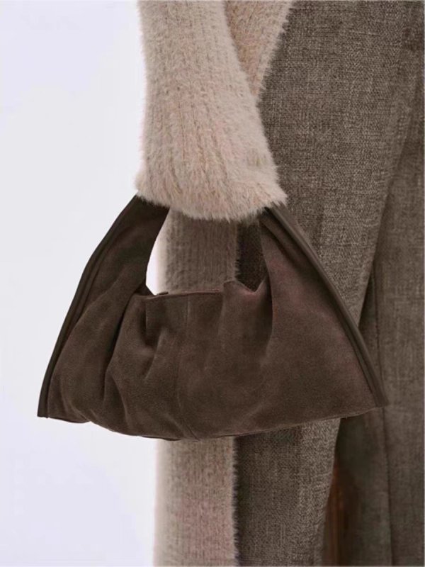 画像4: Suede-like gyoza-shaped tote shoulder bag　スウェード調餃子型トートショルダーアンダーアームバッグ (4)