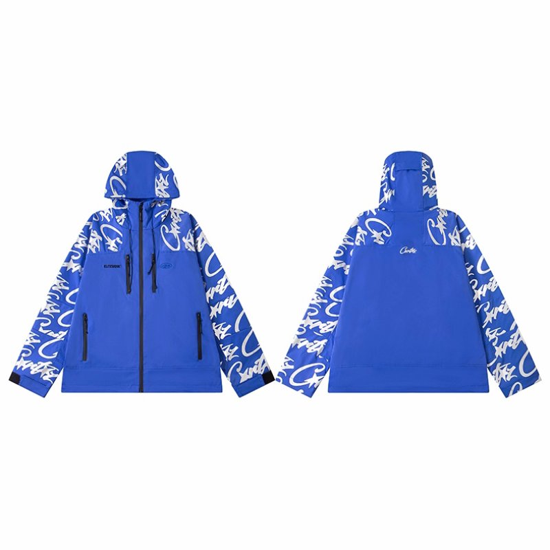 画像8:  Unisex Corteiz Alcatraz American Streetwear Zipper Nylon Set up Matching Set Jacket + Pant ユニセックス 男女兼用 反射レタージップアップフーディ ナイロン セットアップ 上下 (8)