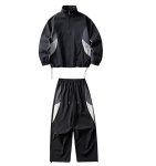 画像1: 25 Unisex Splicing contrast color block  Nylon Set up Matching Set Jacket + Pant ユニセックス 男女兼用 スプライシングコントラストカラーブロックマッチングセット ナイロン セットアップ 上下 (1)