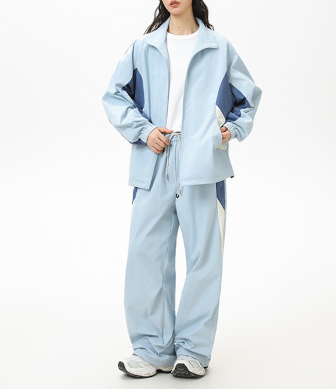 画像6: 25 Unisex Splicing contrast color block  Nylon Set up Matching Set Jacket + Pant ユニセックス 男女兼用 スプライシングコントラストカラーブロックマッチングセット ナイロン セットアップ 上下 (6)