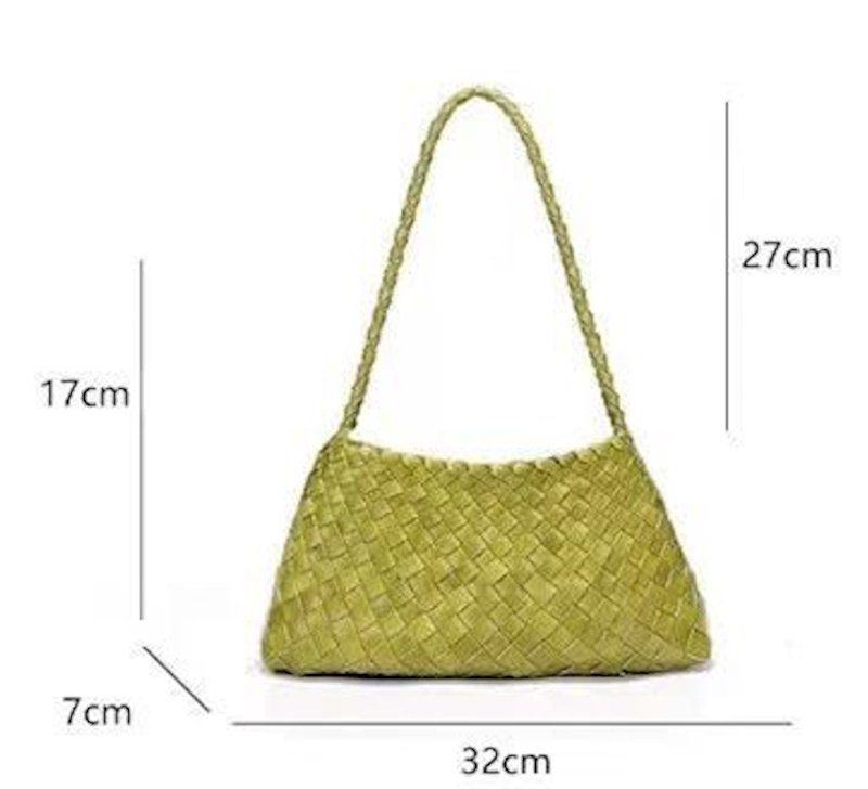 画像6: Leather braided mesh French style tote shoulder underarm bag　レザー編み込みメッシュフレンチスタイルトートショルダーアンダーアームバッグ (6)